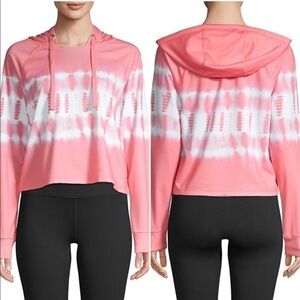 NWT NANETTE Lepore Crop Tie-Dye Pink Hoodie Jacket/Sweatshirt